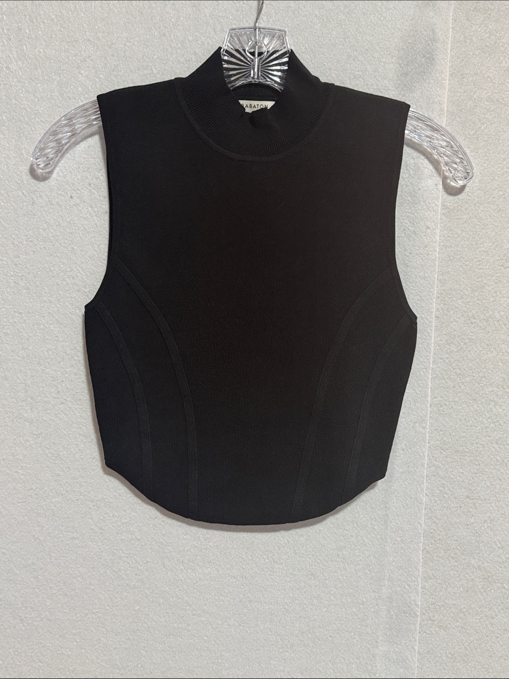 Babaton Black Sleeveless Mock-Neck Tank